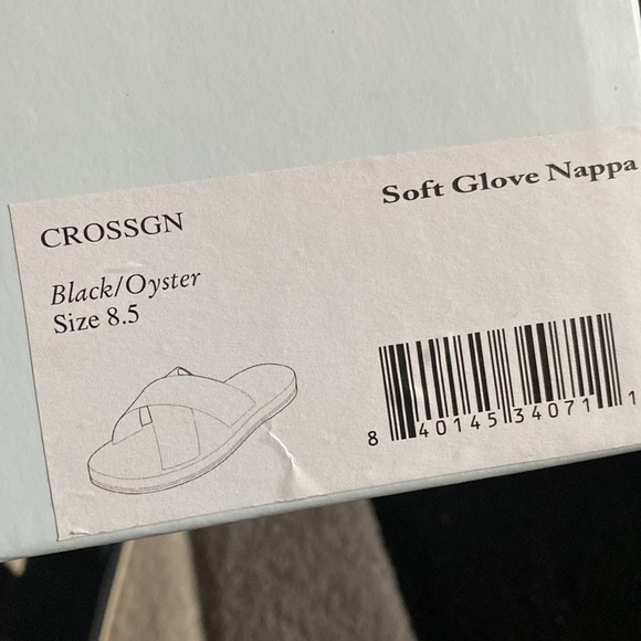 Frances Valentine Black/oyster Crossover nappa Sandals / slides size 8.5​ - Picture 4 of 4